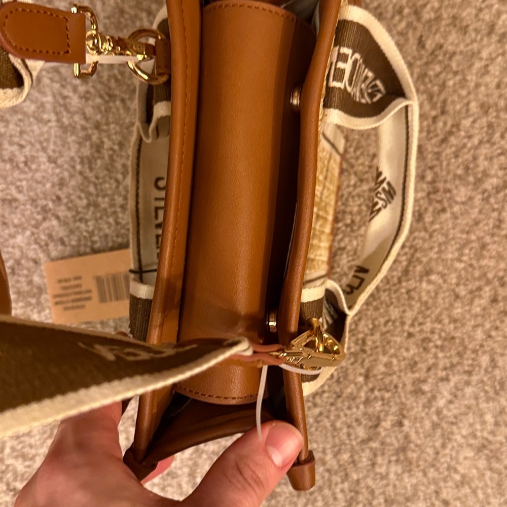 NWT Steve Madden Bwebber Straw Satchel Crossbody Bag - Cognac Brown  Vacation - Picture 15 of 16